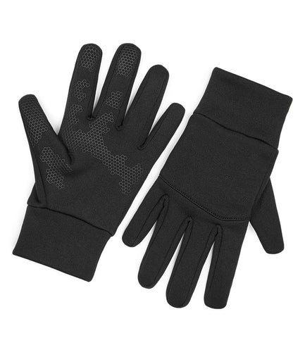 Black Beechfield Soft Shell Sports Tech Gloves
