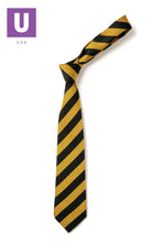 Load image into Gallery viewer, Black &amp; Gold Broad Stripe Tie