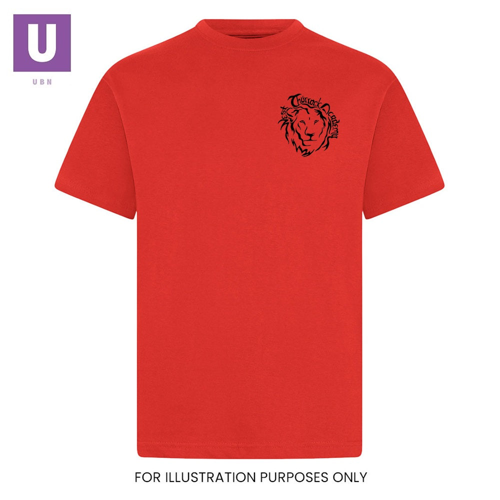 West Thurrock Academy Red P.E. TShirt with logo Uniforms By Niki
