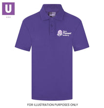Load image into Gallery viewer, Tilbury Pioneer Purple P.E. Polo Shirt with logo