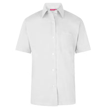 Load image into Gallery viewer, Girls White Easy Care Short Sleeve Blouse (Twin Pack)