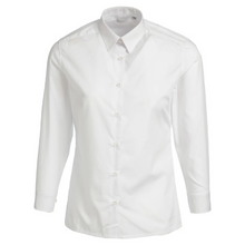 Load image into Gallery viewer, Girls White Easy Care Long Sleeve Blouse (Twin Pack)