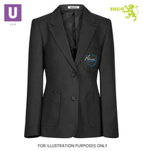 Laden Sie das Bild in den Galerie-Viewer, Hathaway Academy Girls Fitted Eco School Blazer with logo
