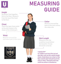 Load image into Gallery viewer, St Clere's Grey Stitch Down Pleat Skirt with logo