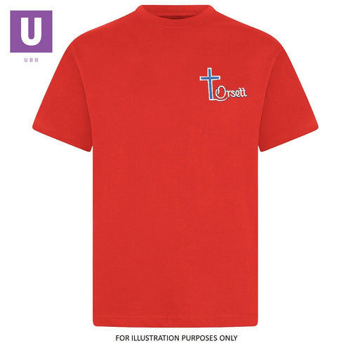 Orsett Primary Red P.E. Crew Neck T-Shirt *Clearance*