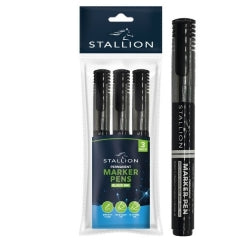 Stallion - Permanent Markers, 3pk Assorted