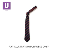 Load image into Gallery viewer, Navy & Red Thin Stripe Tie (Box of 24)