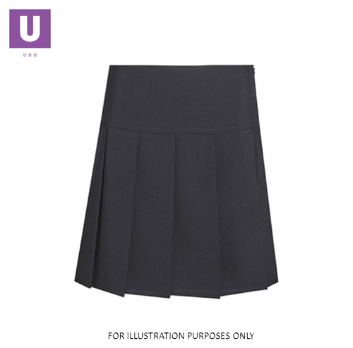 Black Panel Pleated School Skirt