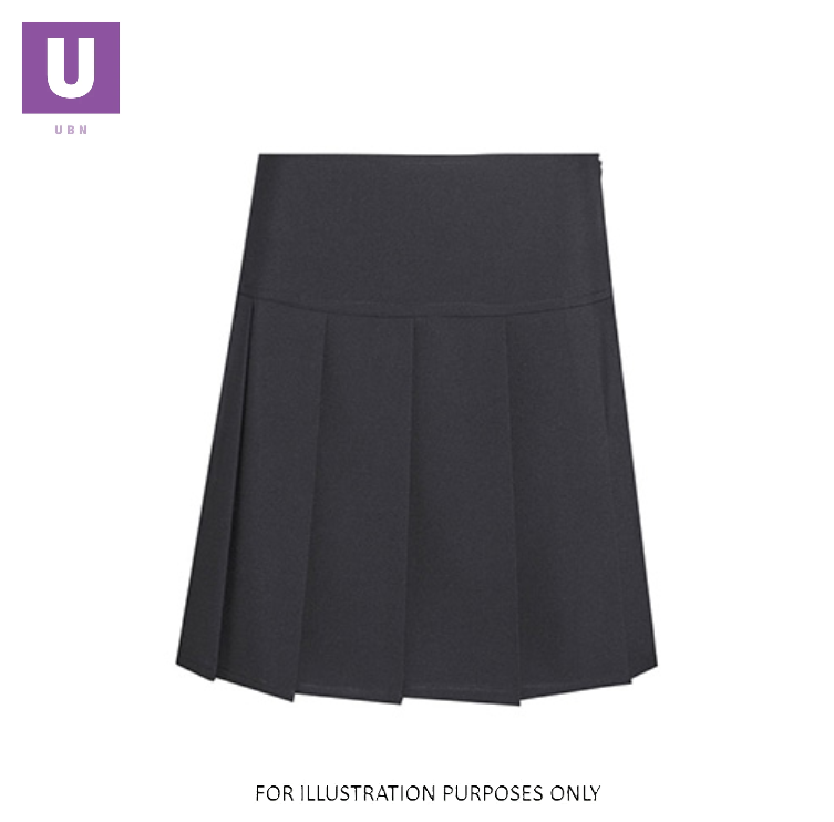 Black Panel Pleated School Skirt