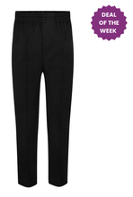 Load image into Gallery viewer, Boys Black Full Elastic Pull-Up Trouser