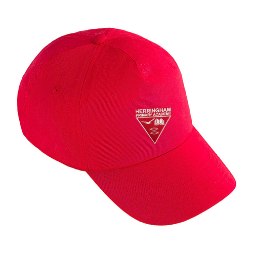 Herringham Primary Red Junior Baseball Cap with logo