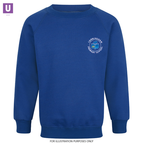 Corringham Primary Crew Neck Sweatshirt with logo