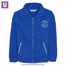 Charger l&#39;image dans la galerie, Corringham Primary Royal Blue Polar Fleece Jacket with logo