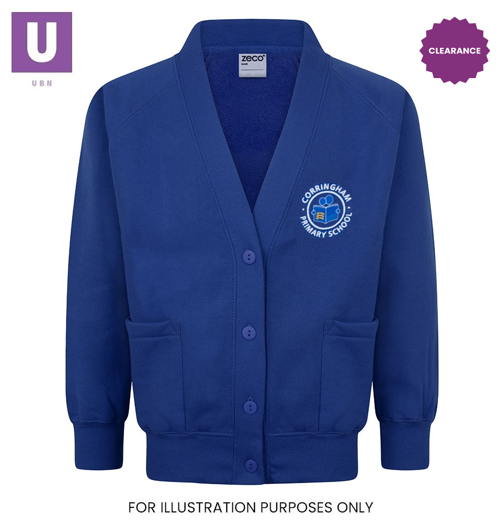 Corringham Primary Sweatshirt Cardigan with logo