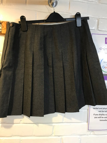 Pre-Loved Grey Stitch Down Pleat Skirt no logo