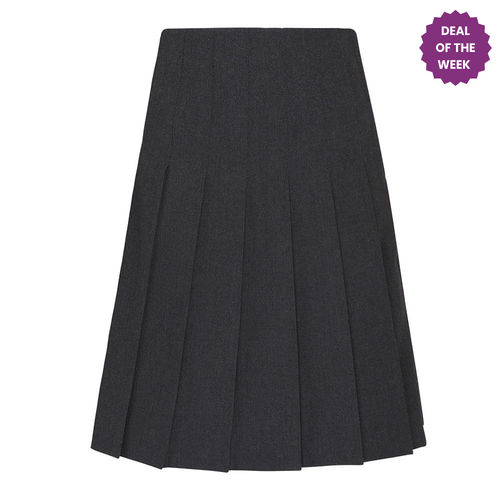 Grey Stitch Down Pleat Skirt