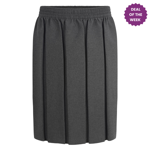 Girls Grey Box Pleat Skirt