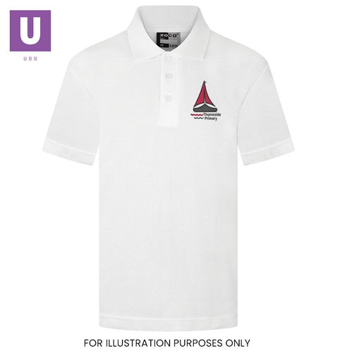 Thameside Staff Unisex White Polo Shirt (with Logo)