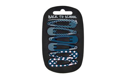 Navy Patterned Sleepies Hair Grips