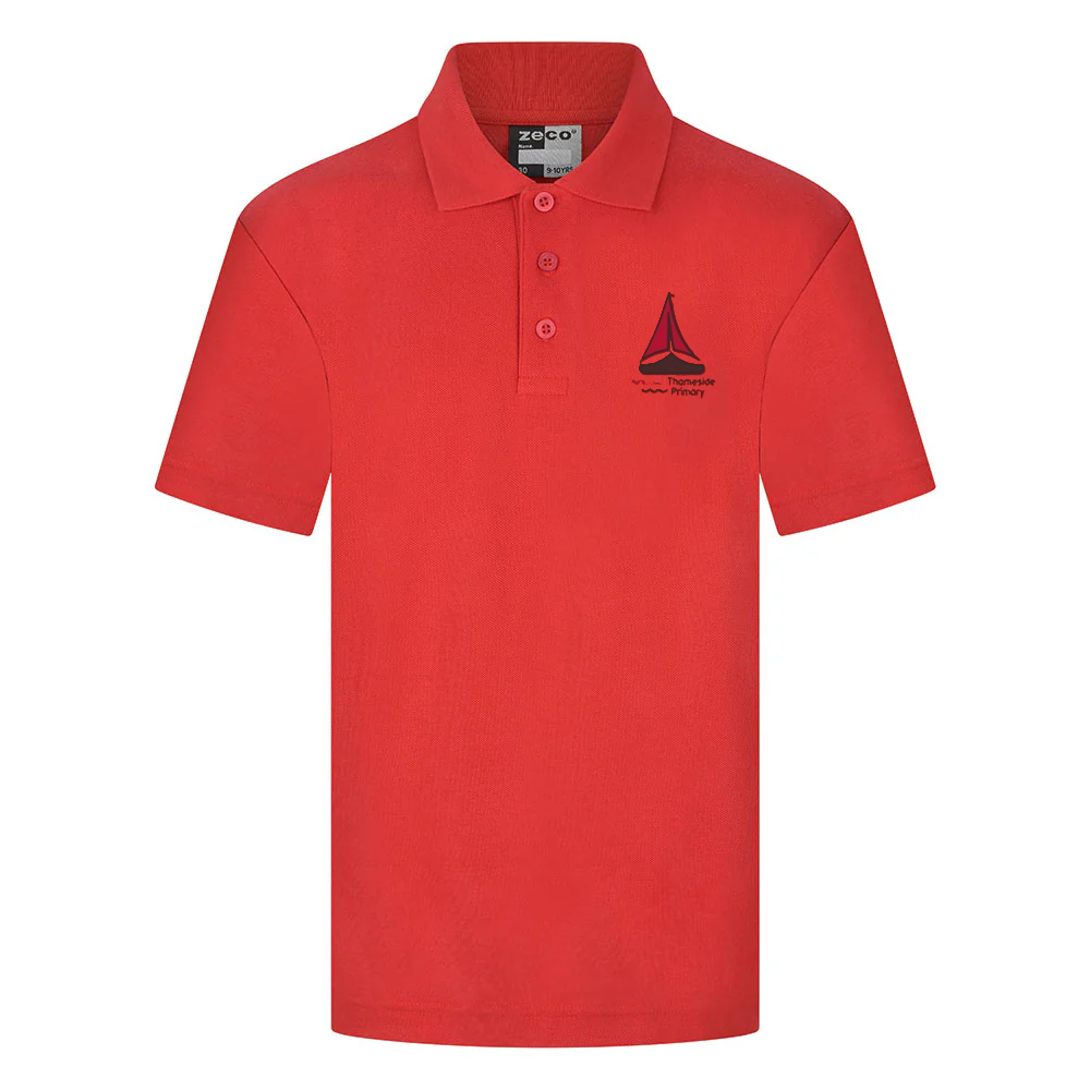 Thameside Staff Unisex Red Polo Shirt (with Logo)