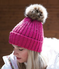 Load image into Gallery viewer, Beechfield Faux Fur Pop Pom Chunky Beanie