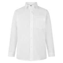 Laden Sie das Bild in den Galerie-Viewer, Boys White Easy Care Long Sleeve Shirt (Twin Pack)