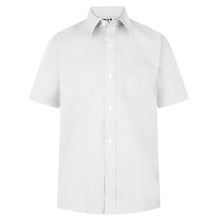 Cargar imagen en el visor de la galería, Boys White Easy Care Short Sleeve Shirt (Twin Pack)