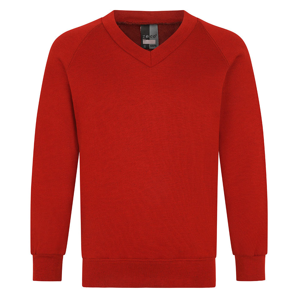 Red Unisex V-Neck Sweatshirt