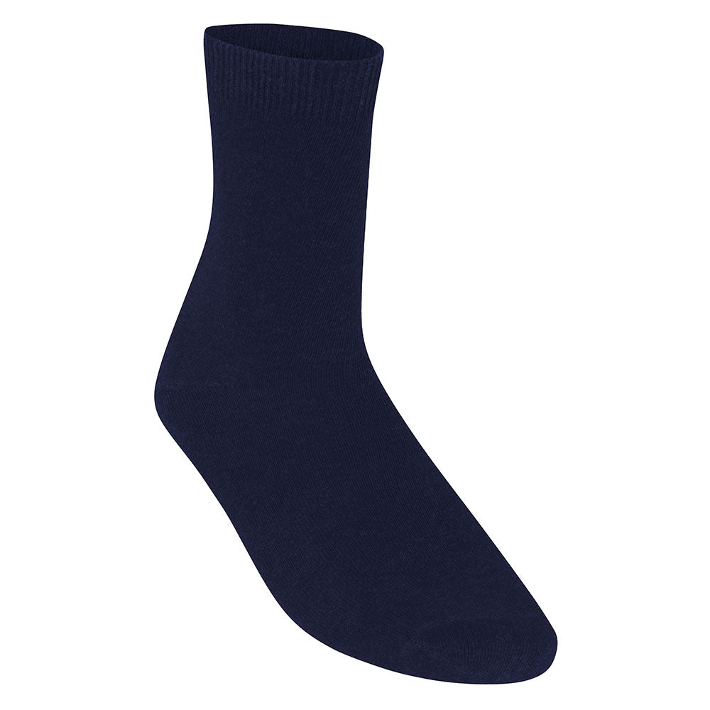Unisex Navy Blue Smooth Knit Ankle Socks (5PK)