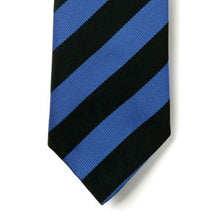 Load image into Gallery viewer, Black &amp; Royal Broad Stripe Tie