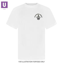 Load image into Gallery viewer, Kenningtons Primary White P.E. T-Shirt with logo