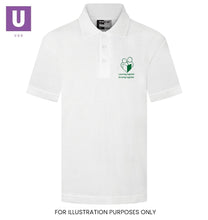 Load image into Gallery viewer, Bonnygate Primary White Polo Shirt with logo