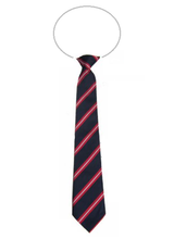 Cargar imagen en el visor de la galería, Navy with Red &amp; White Stripe Elastic Eco Tie
