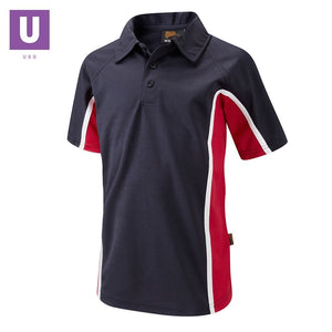 Navy/Red Unisex Sports Polo Shirt