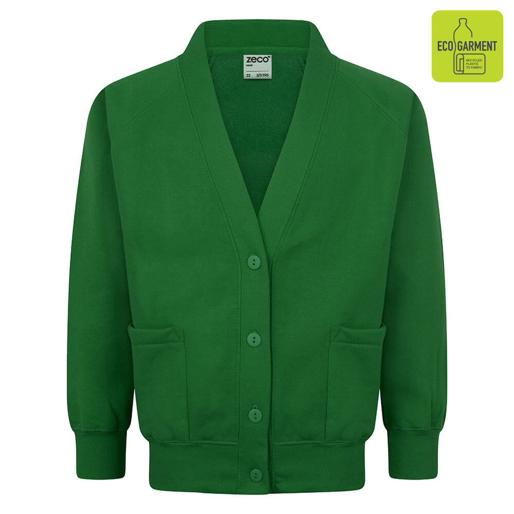 Forest Green Sweatshirt Cardigan