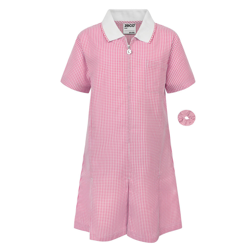 Pink & White A-Line Gingham Dress – Uniforms By Niki