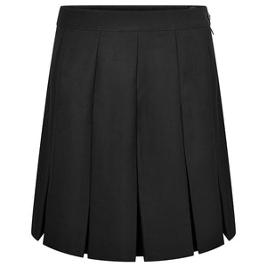 Black Stitched Down Box Pleat Skirt