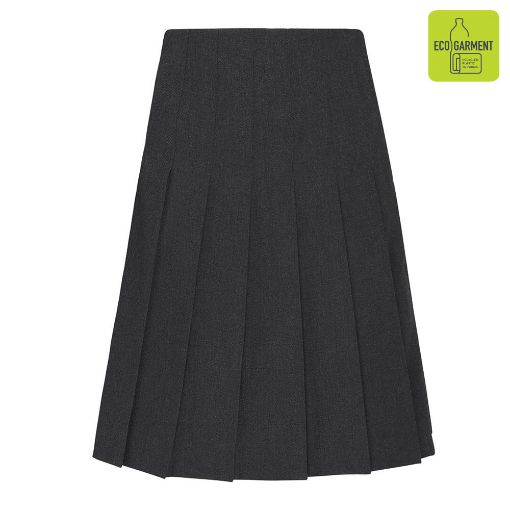 Grey Stitch Down Pleat Skirt
