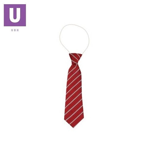 Red & Silver Thin Stripe Elastic Tie