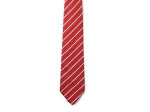 Red & Silver Thin Stripe Elastic Tie