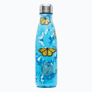 HYPE Blue & Yellow Tie Dye Butterfly Cloud Metal Water Bottle 500ml