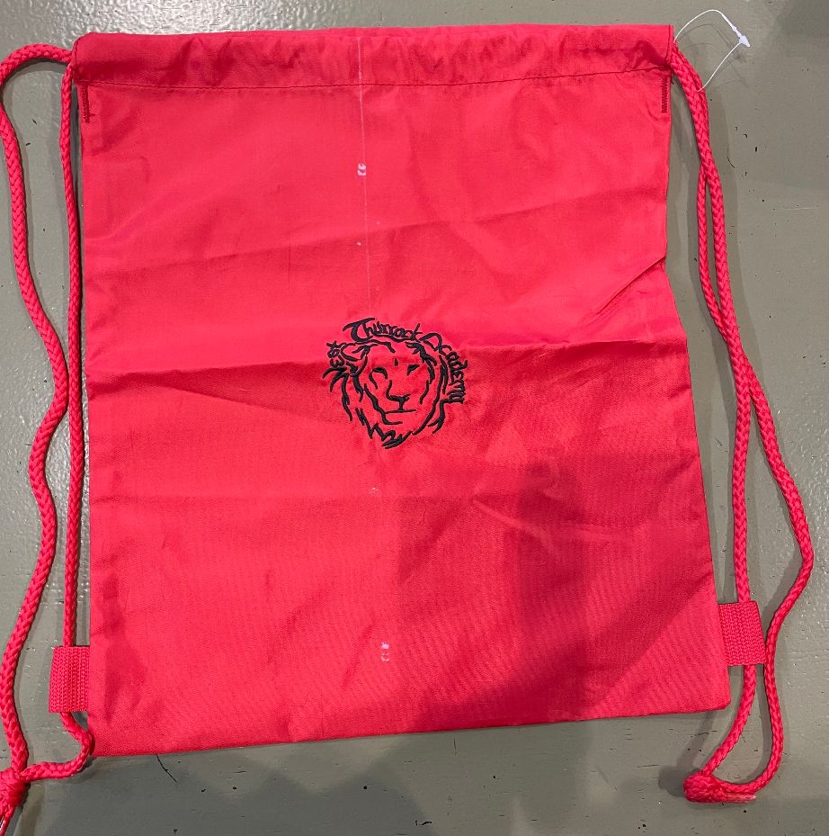 PreLoved West Thurrock Academy P.E. Bag with logo Uniforms By Niki