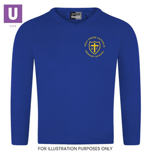 Holy Cross Primary Knitted V-Neck Jumper with logo