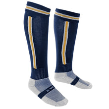 Load image into Gallery viewer, Navy/Gold Performance Coolmax Socks