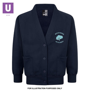 Woodside Academy Year 6 Navy Sweatshirt Cardigan with logo