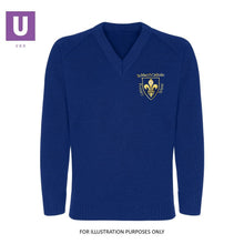 Charger l&#39;image dans la galerie, St Mary&#39;s Primary Boys Knitted V-Neck Jumper with logo