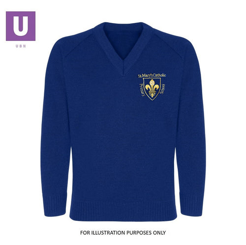 St Mary's Primary Boys Knitted V-Neck Jumper with logo