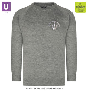 Kenningtons Primary Grey P.E. Sweatshirt with logo