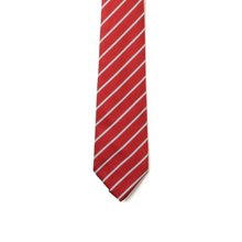 Load image into Gallery viewer, Red &amp; Silver Thin Stripe Tie