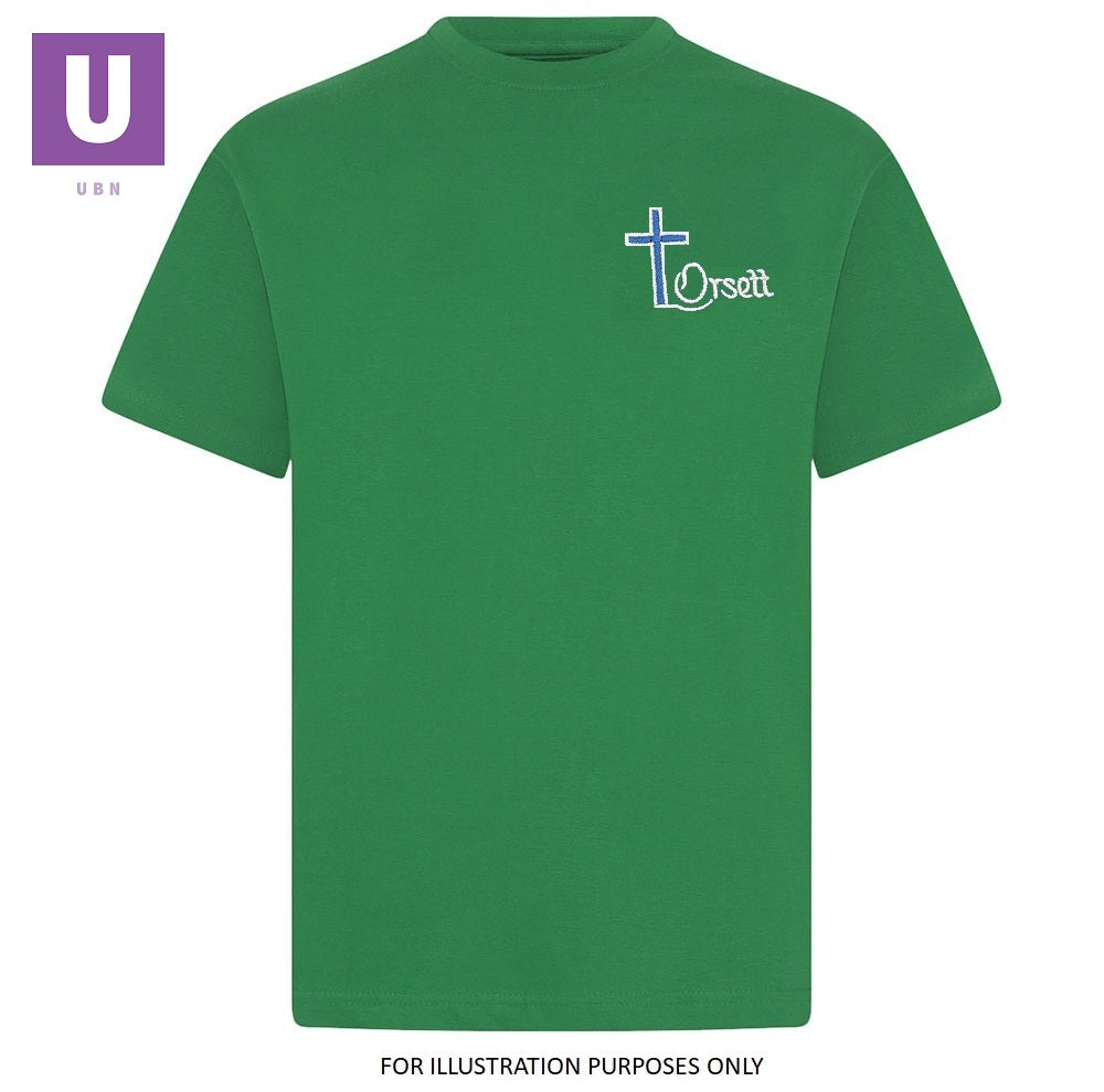 Orsett Primary Emerald Green P.E. Crew Neck T-Shirt *Clearance*